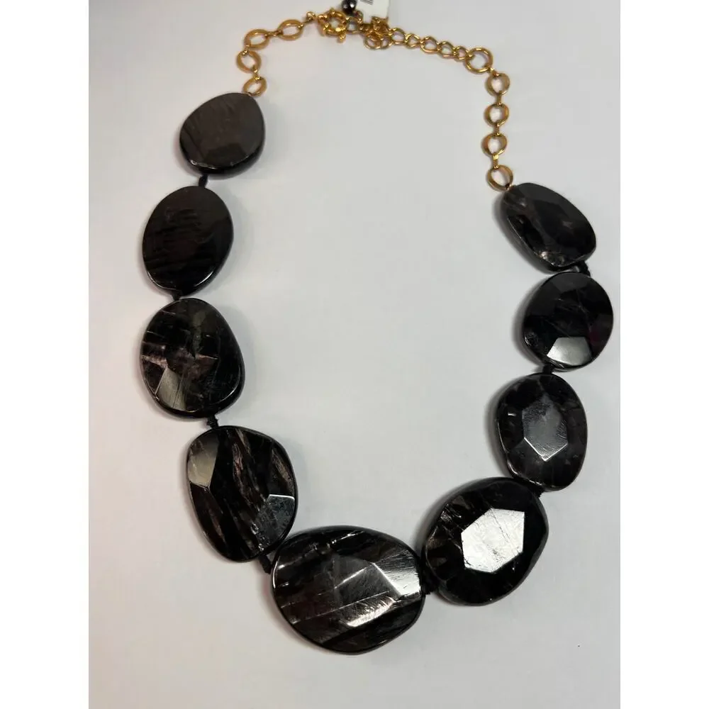NEW Hypersthene necklace in gold over bronze